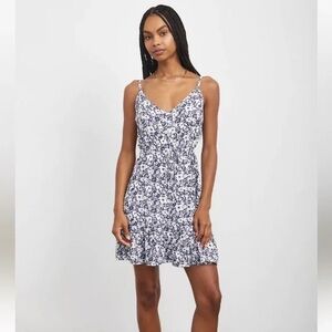 NWT Rails Eleanor Navy Blue White Textured Floral Mini Dress, Size XS